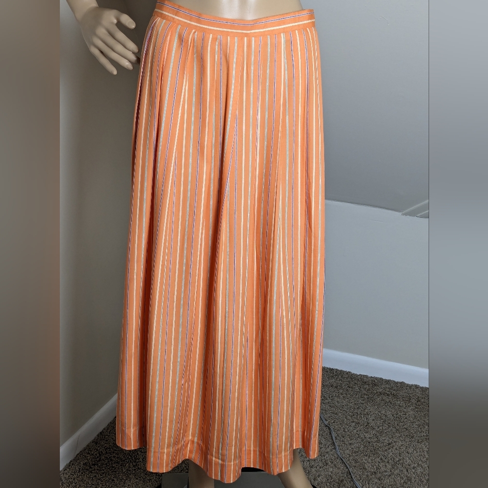 Striped Button Up Maxi Skirt Susan Bristol Size 10